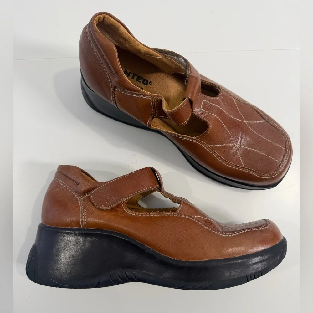 WANTED Vintage 90s Brown Leather Mary Jane Comfort‎ Shoe 8.5